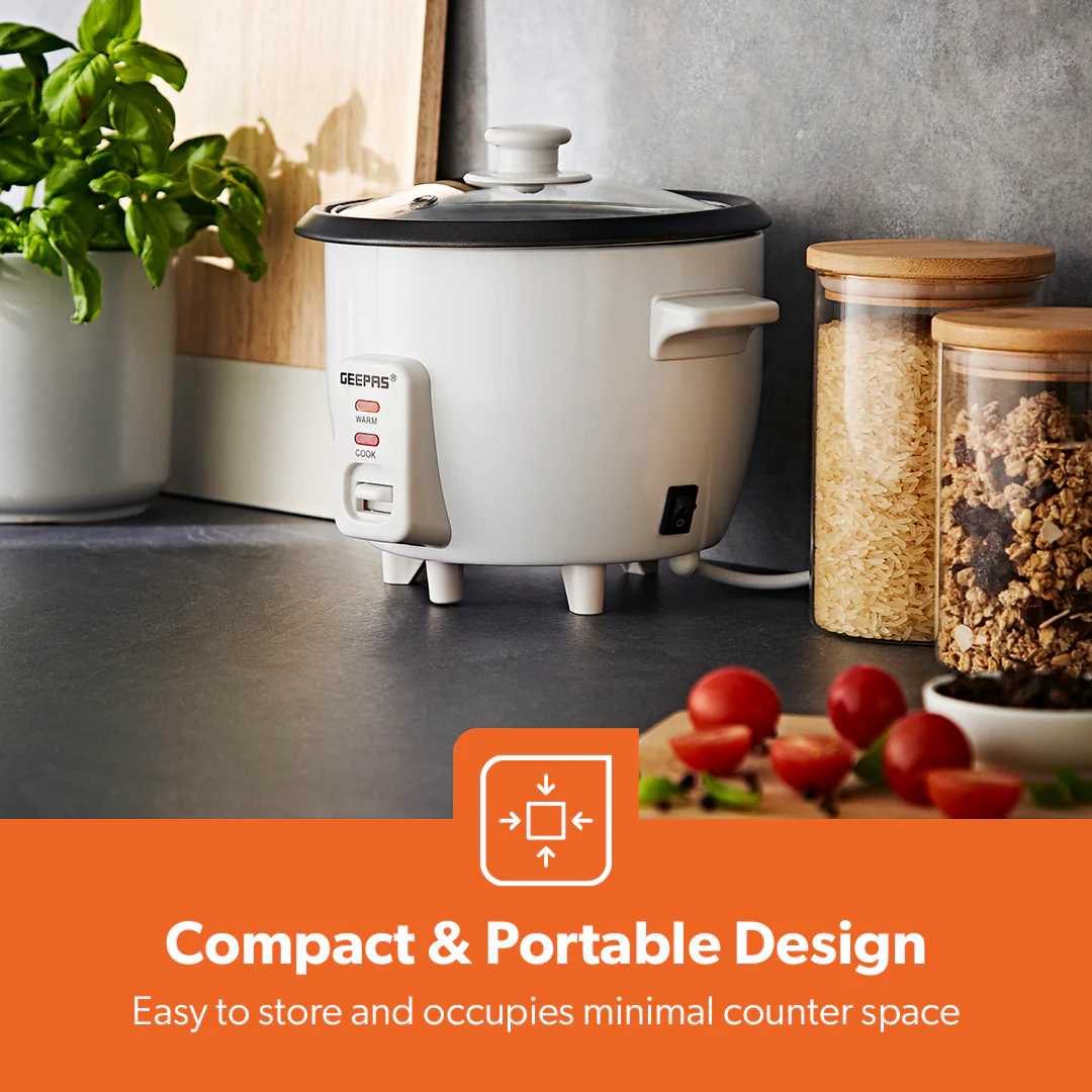 0.6L White Non-Stick Electric Rice Cooker With Cup & Spatula - Image 10