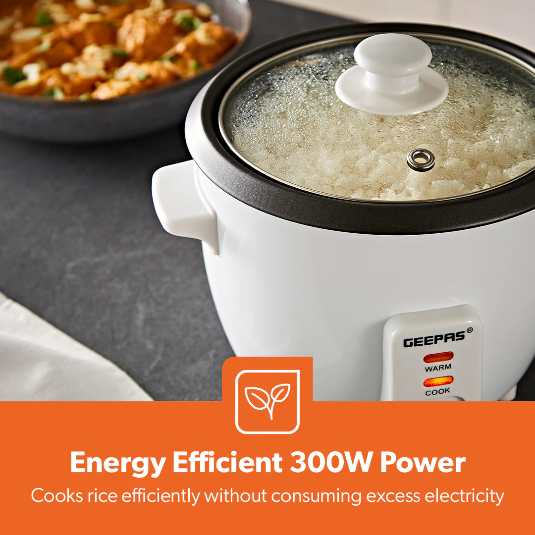0.6L White Non-Stick Electric Rice Cooker With Cup & Spatula - Image 9