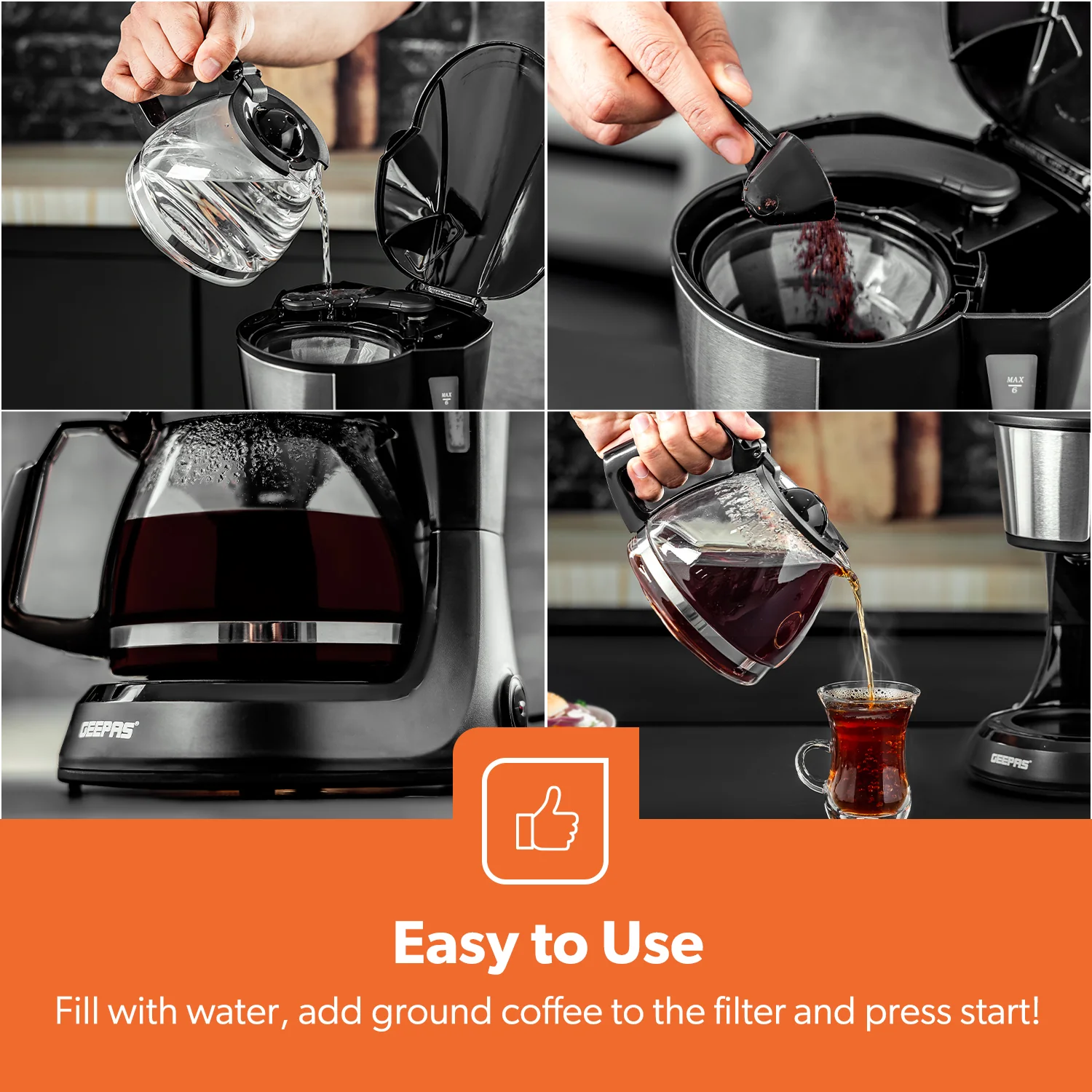 0.75L Fast Brewing Anti-Drip Countertop Filter Coffee Machine - Image 4