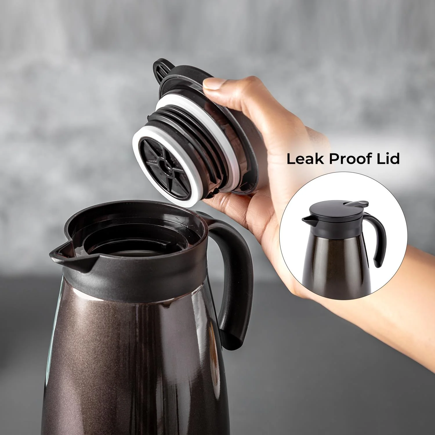 1.2L Double Walled Stainless Steel Thermal Carafe Jug - Image 6
