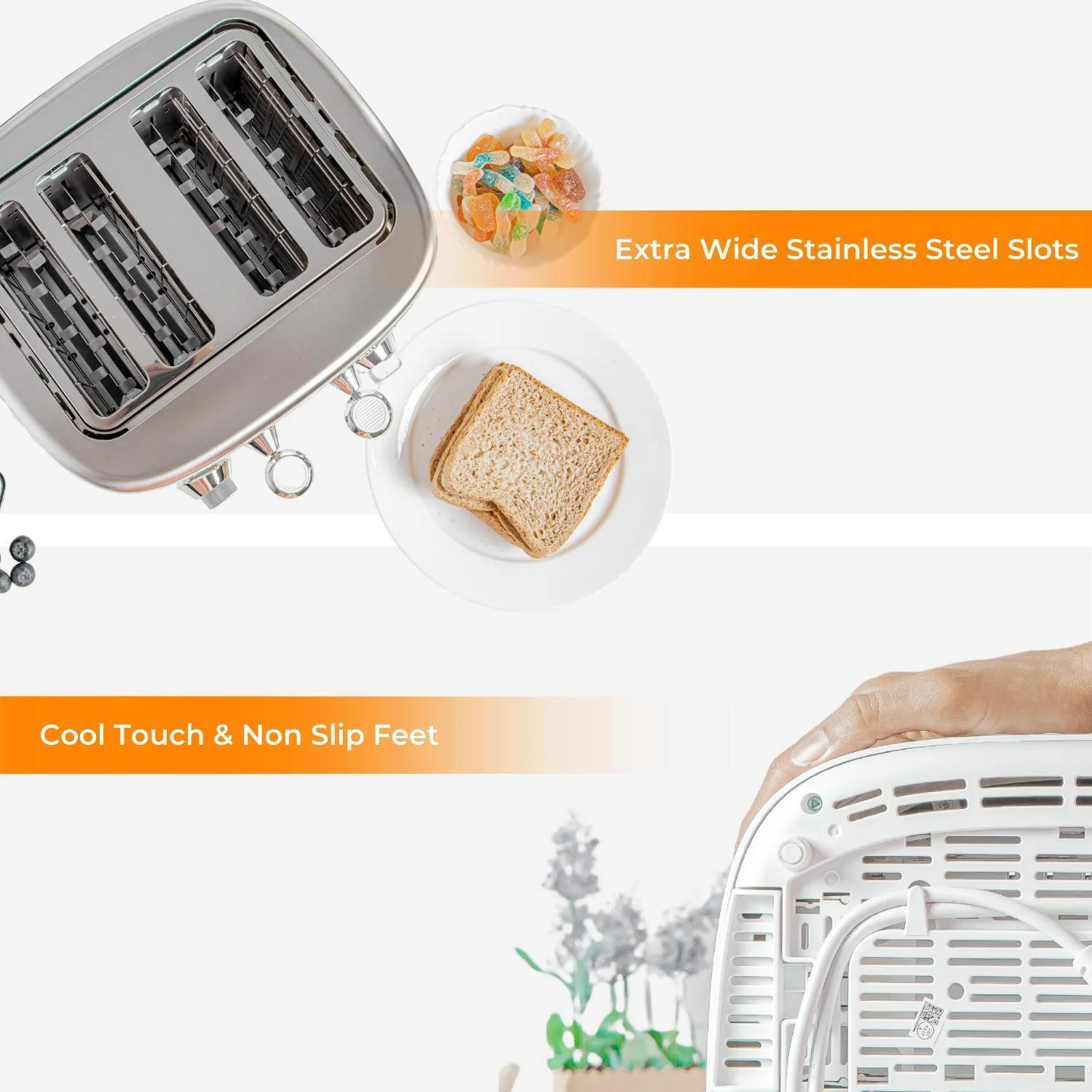 1.5L Electric Kettle, 4 Slice Toaster & 20L Microwave Oven Set - Image 7