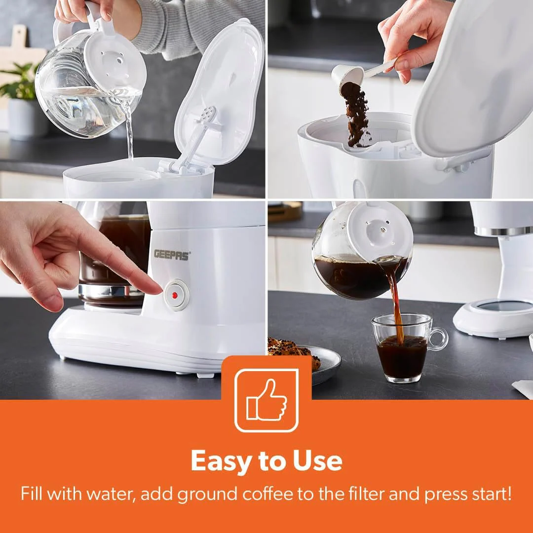 1.5L Filter Coffee Machine 800W & 1400W 4 Slice Toaster Kitchen Set - Image 3