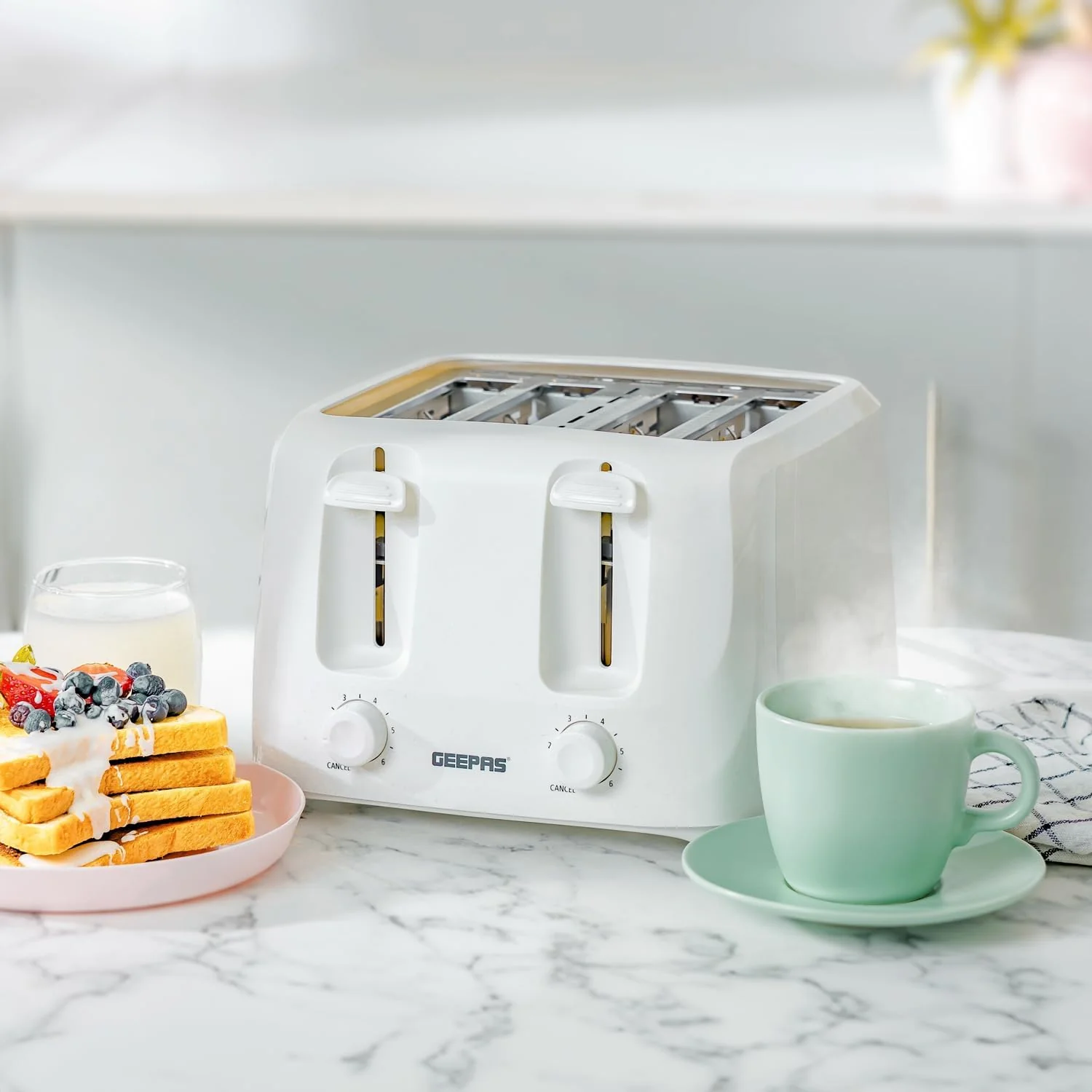 1.5L Filter Coffee Machine 800W & 1400W 4 Slice Toaster Kitchen Set - Image 6