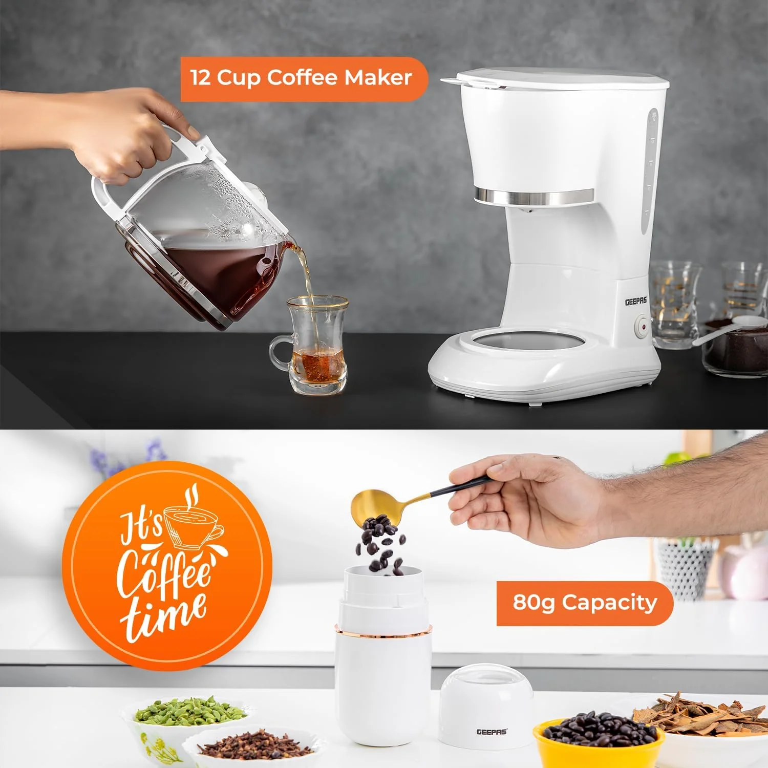 1.5L Filter Coffee Machine & 80g Capsule Coffee Grinder Bundle - Image 5