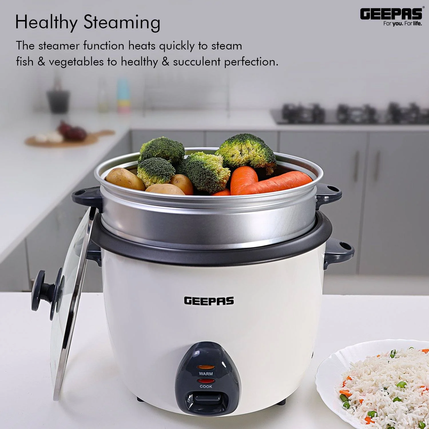 Rice Cooker With Steamer 1.5L - Image 3