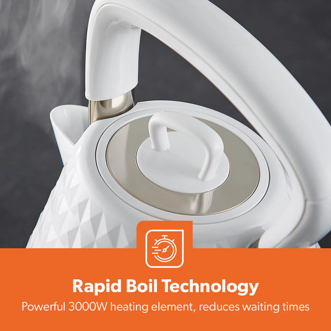 1.5L White Pyramid STRIX Rapid Boil Electric Kettle - Image 6