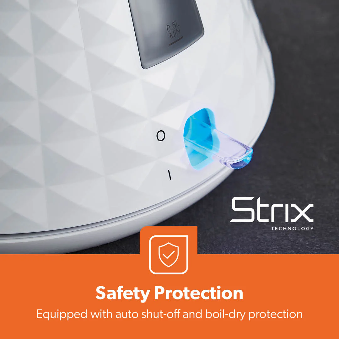 1.5L White Pyramid STRIX Rapid Boil Electric Kettle - Image 8