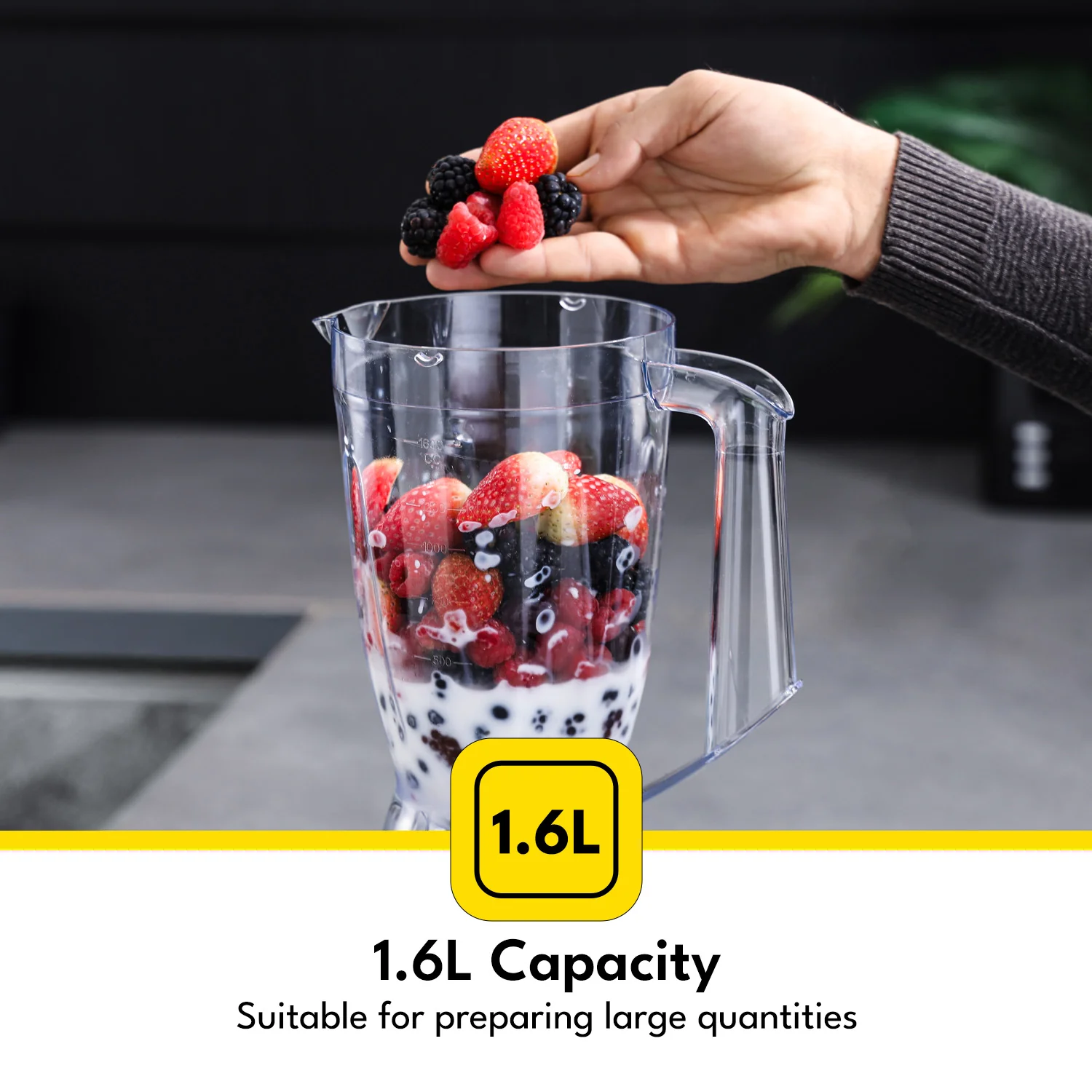 1.6L Food Jug Blender & Smoothie Maker With Spice Grinder 650W - Image 3