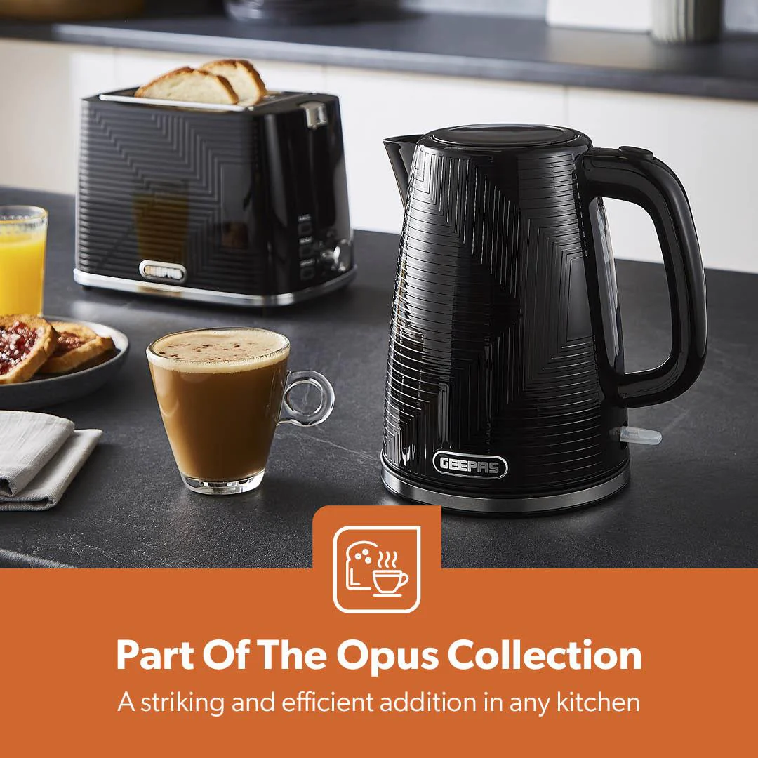 1.7L Black Cordless Electric Kettle - 3000W Fast Boiling, Stainless Steel - Image 3