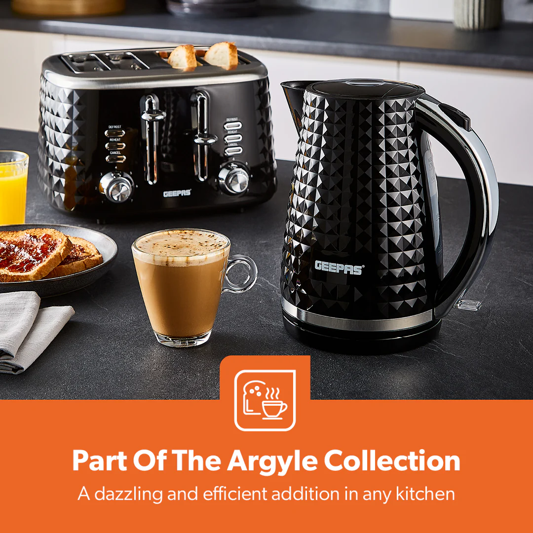 1.7L Black Honeycomb Rapid Boil Electric Kettle - Image 3