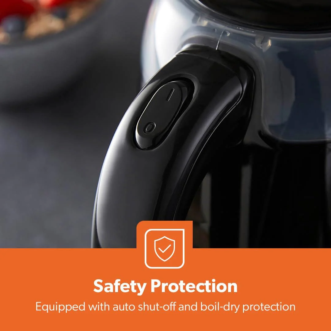 1.7L LED Illuminated Black Plastic Electric Kettle - Image 7