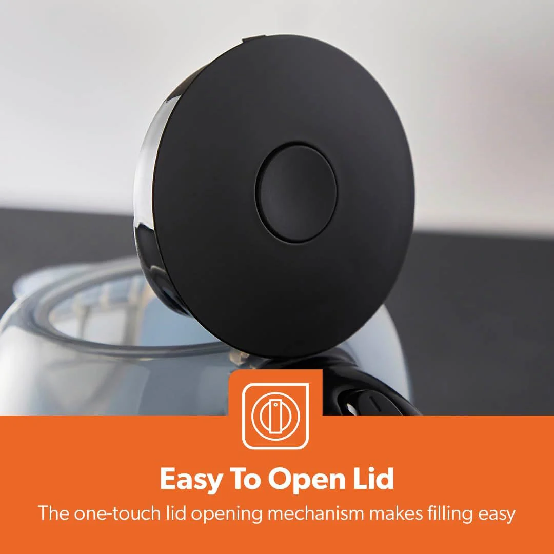 1.7L LED Illuminated Black Plastic Electric Kettle - Image 8