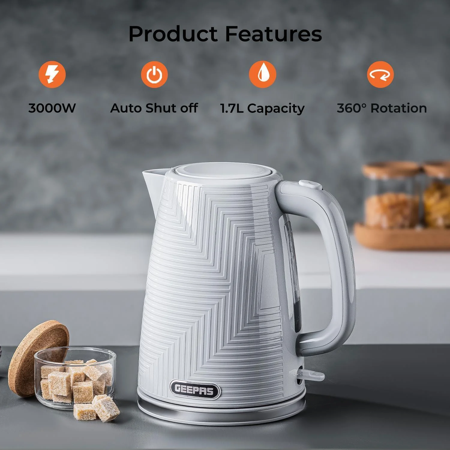 1.7L OPUS Cordless Kettle and Toaster Set in Elegant Grey - Image 3