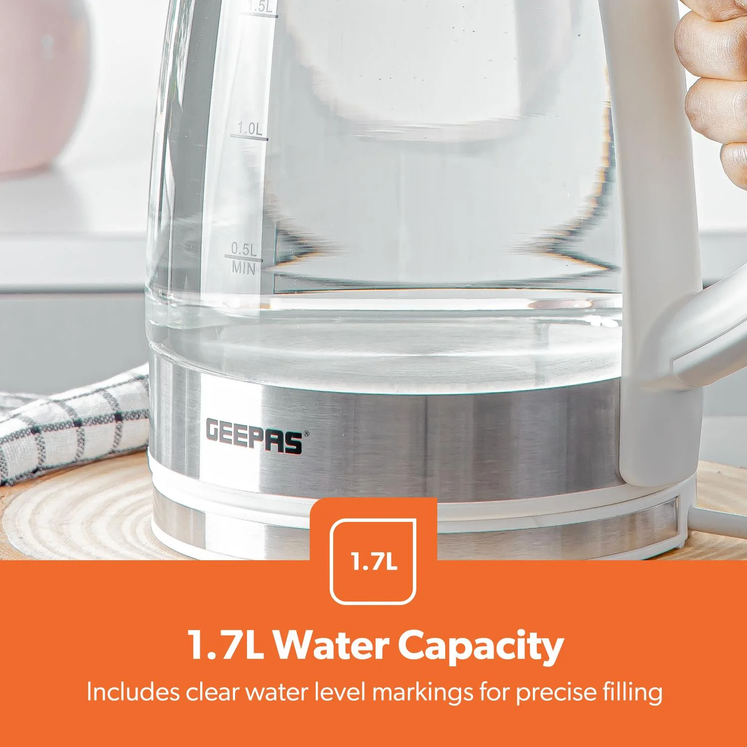 1.7L Glass Kettle, White Four Slice Toaster & Microwave Set - Image 3