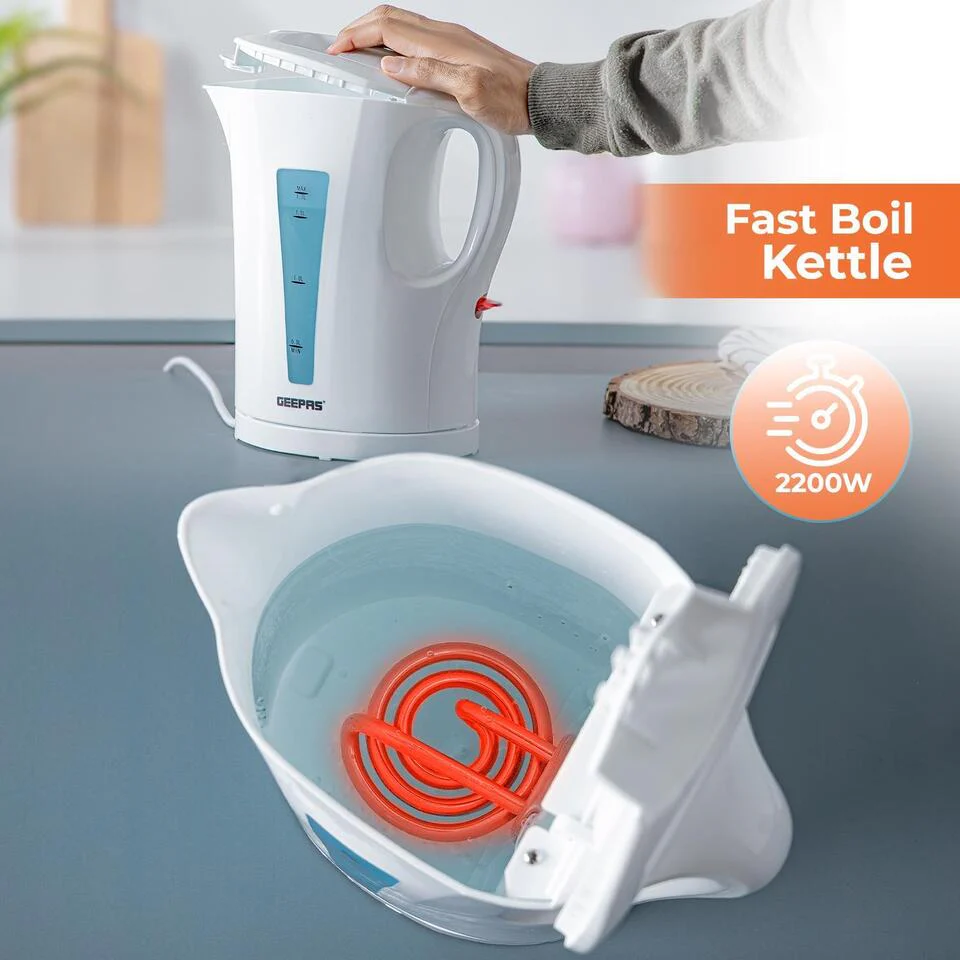 1.7L Electric Kettle & 2-Slice Bread Toaster Matching Set In White - Image 4