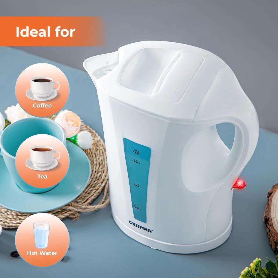 1.7L Electric Kettle & 2-Slice Bread Toaster Matching Set In White - Image 6