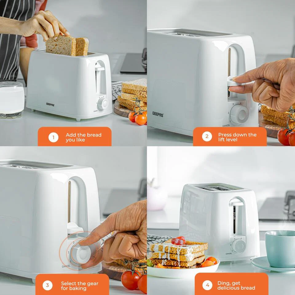 1.7L Electric Kettle & 2-Slice Bread Toaster Matching Set In White - Image 7