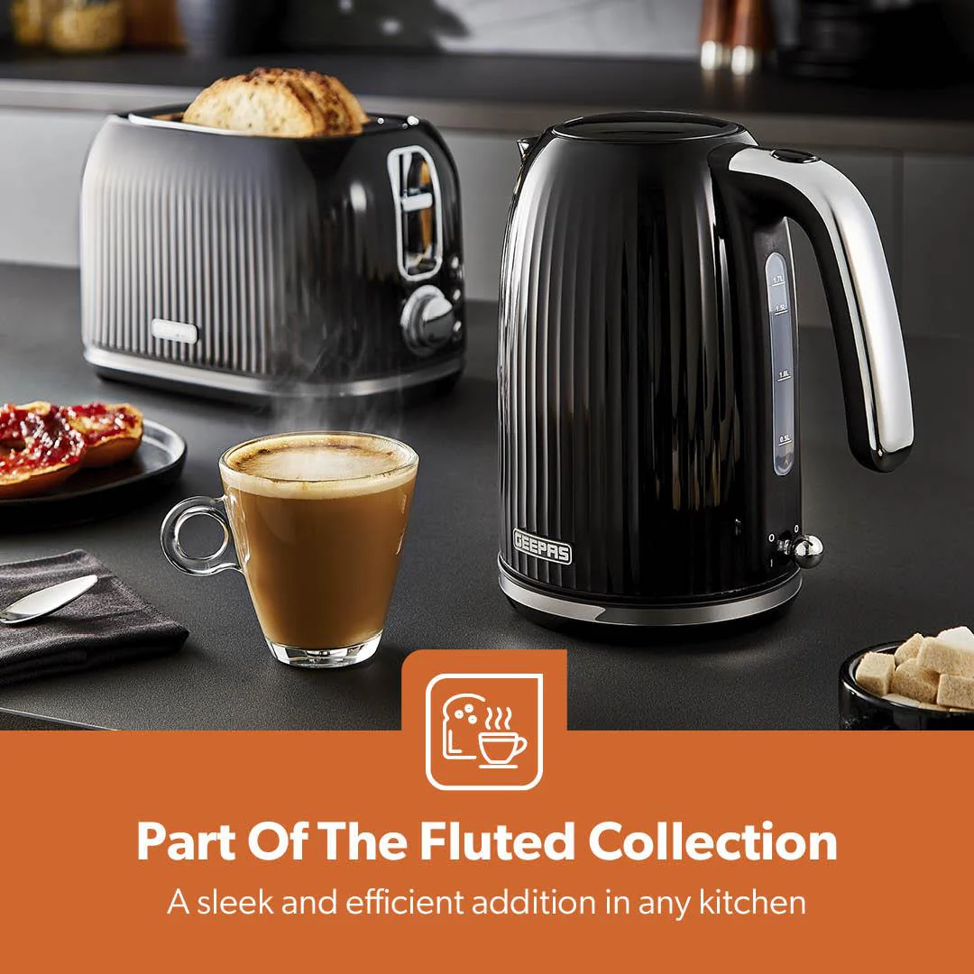 1.7L 'Fluted' Cordless Rapid Boil Electric Kettle 3000W - Image 2