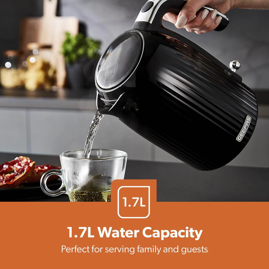 1.7L 'Fluted' Cordless Rapid Boil Electric Kettle 3000W - Image 3