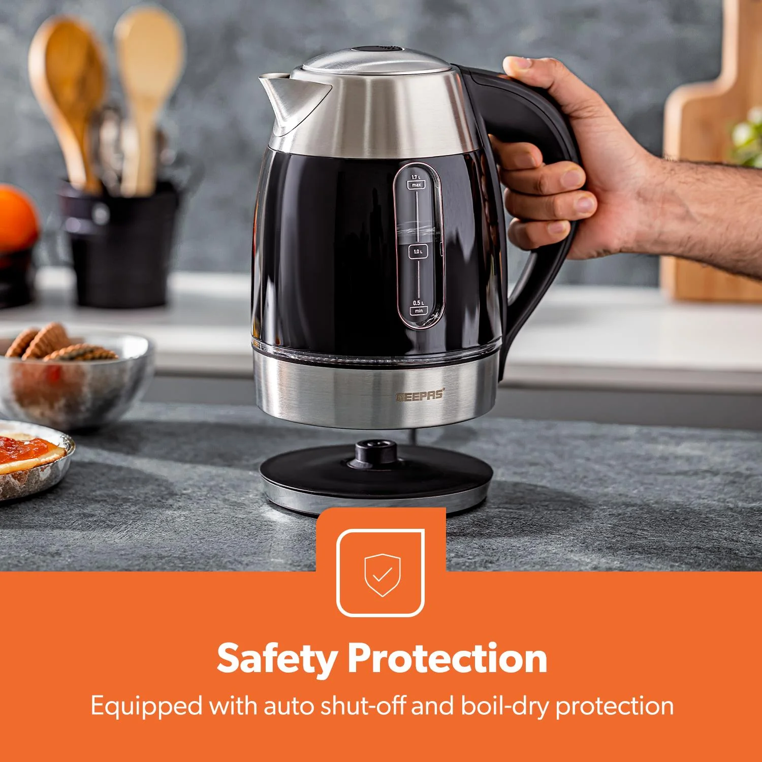 1.7L Illuminating Electric Kettle 2 Slice Toaster & Microwave Set - Image 9