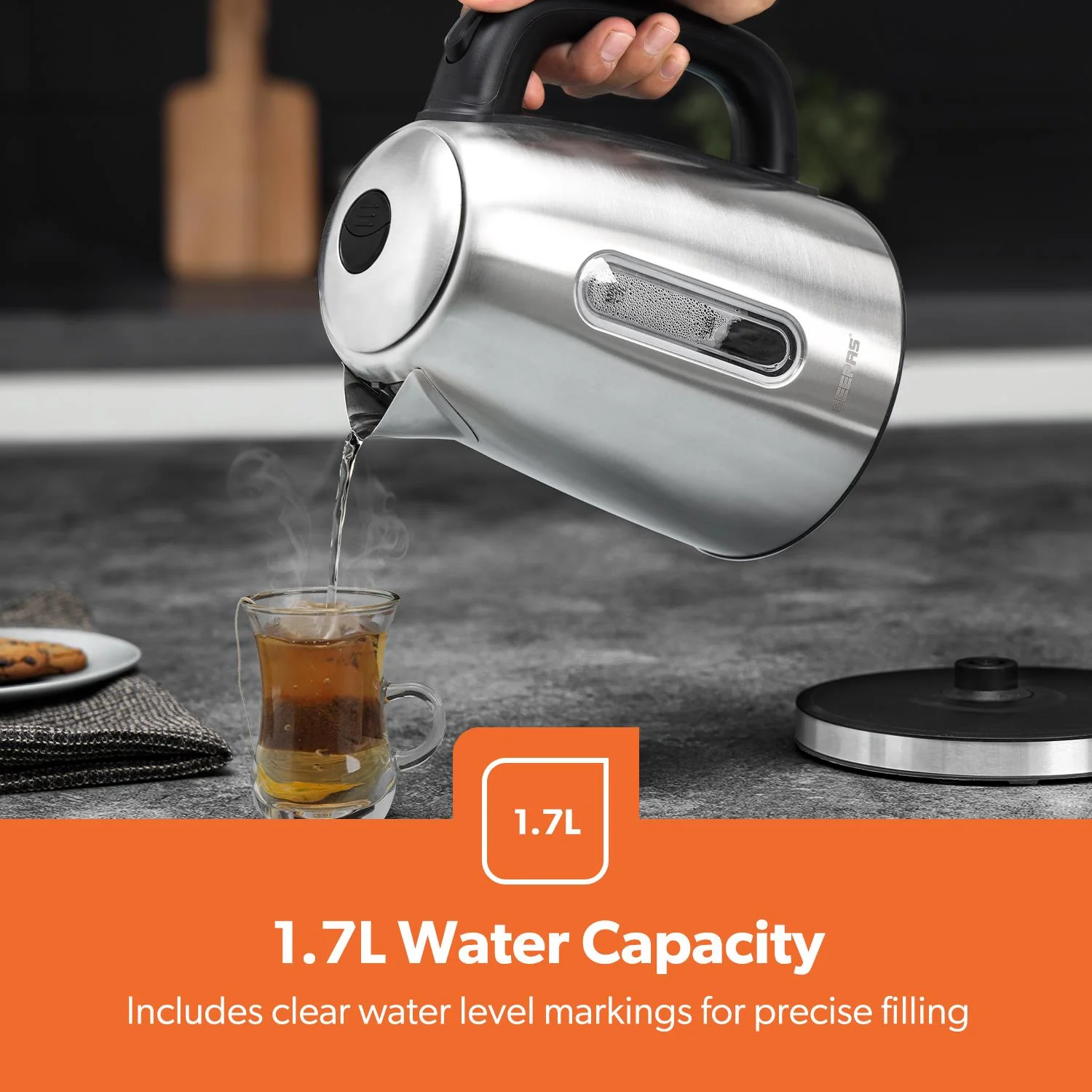 1.7L Illuminating Electric Kettle, 2-Slice Toaster & Microwave Set - Image 7