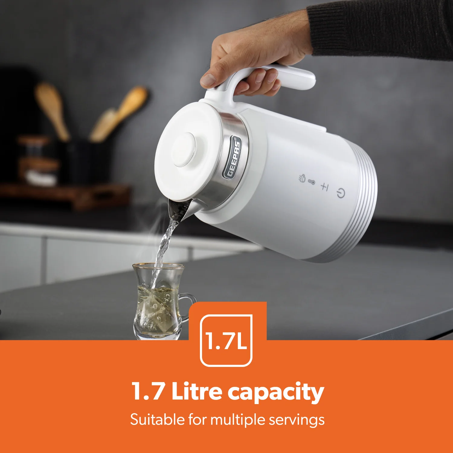 1.7L Stainless Steel Smart Kettle With Alexa Voice Control, White - Image 5