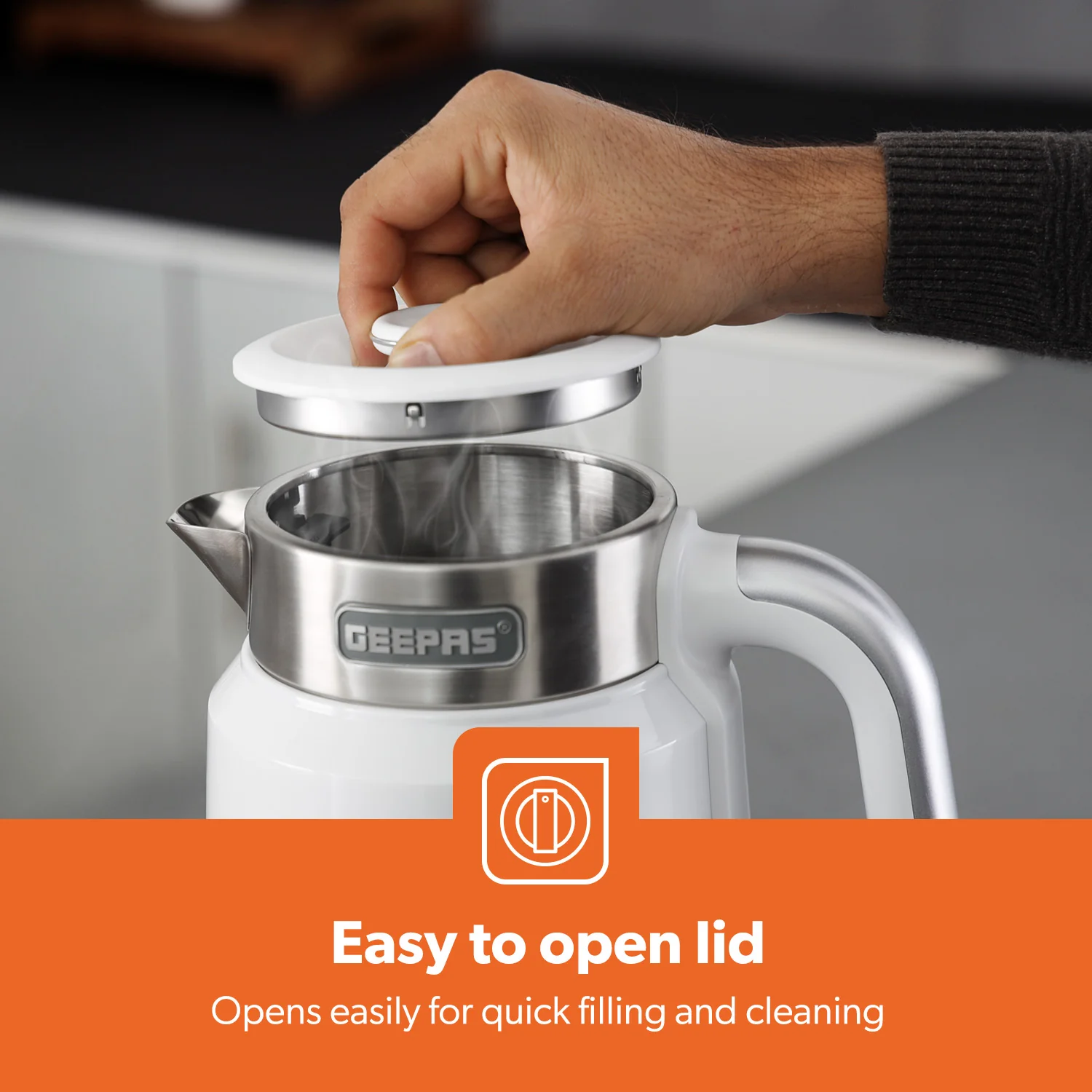 1.7L Stainless Steel Smart Kettle With Alexa Voice Control, White - Image 6