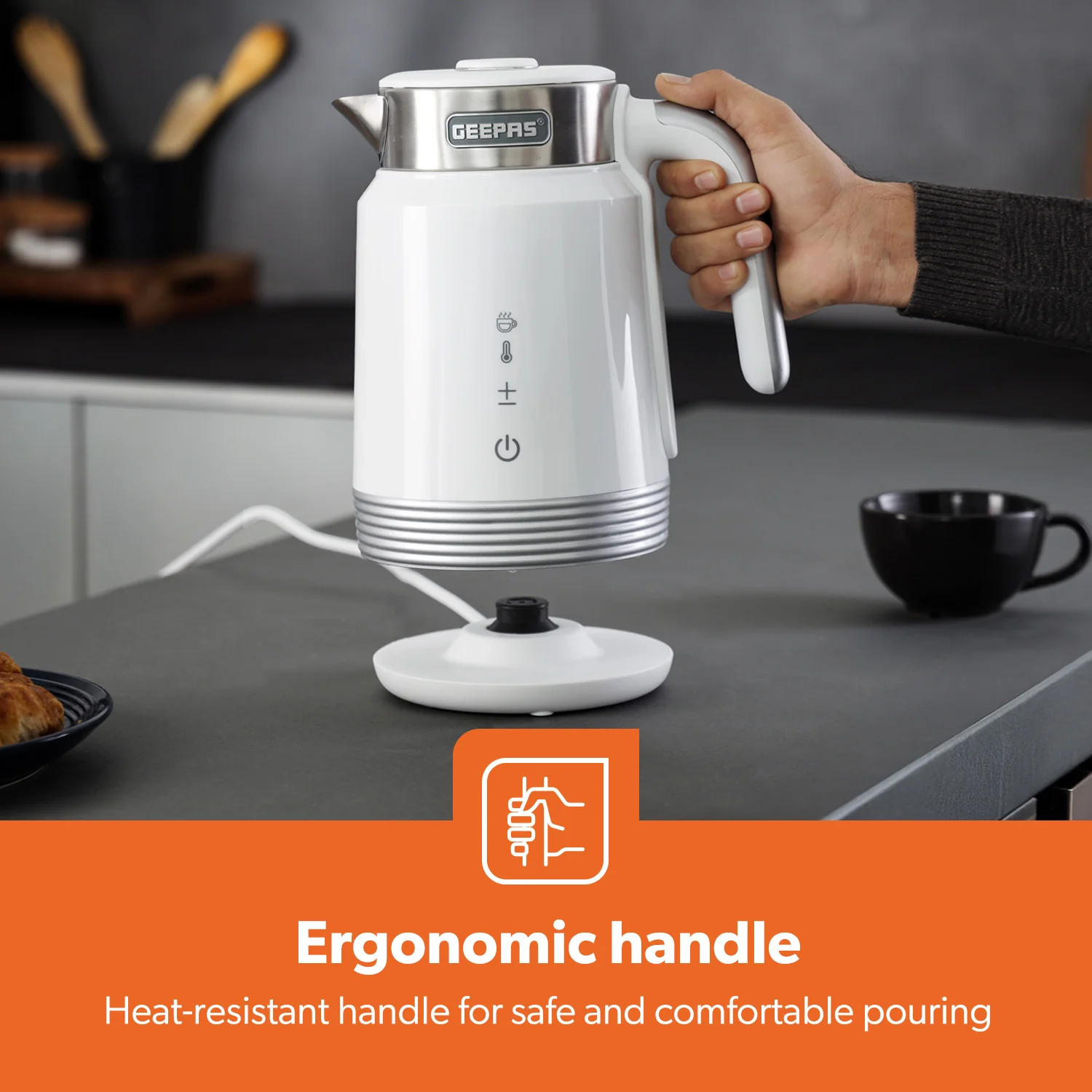 1.7L Stainless Steel Smart Kettle With Alexa Voice Control, White - Image 8