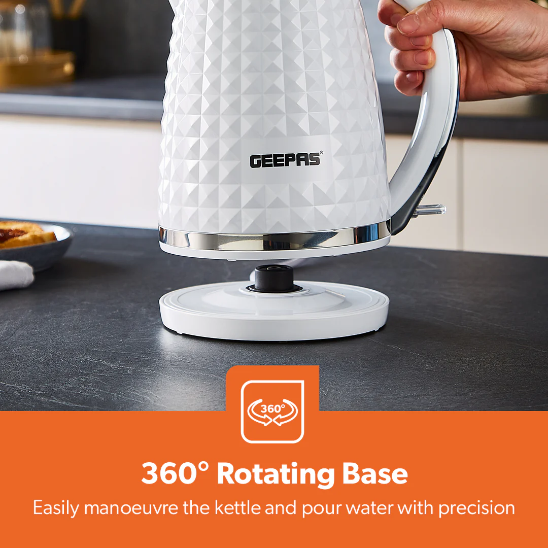 1.7L White Honeycomb Rapid Boil Electric Kettle - Image 4