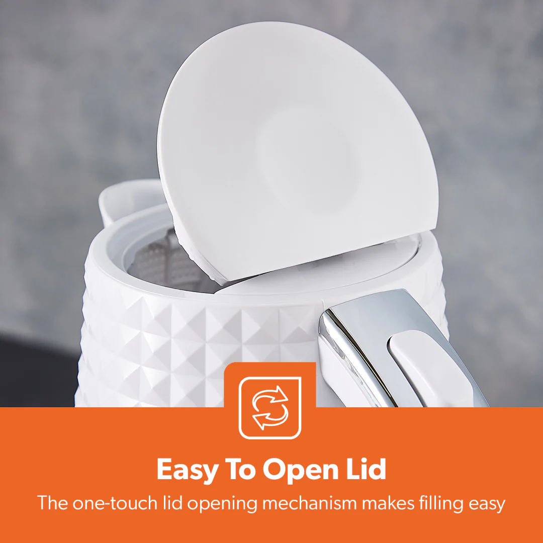 1.7L White Honeycomb Rapid Boil Electric Kettle - Image 8