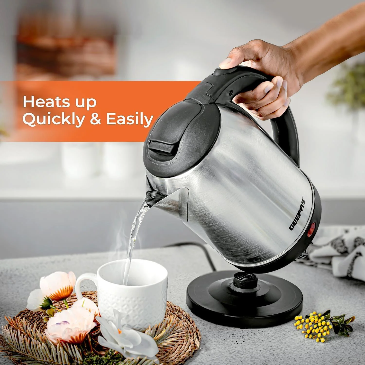 1.8L Cordless Electric Kettle & 2-Slice Bread Toaster Set - Image 5