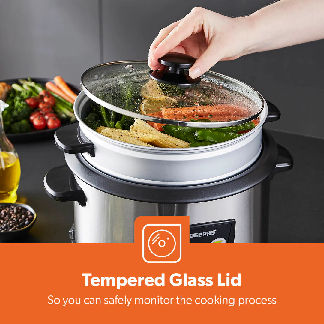 1.8L Non-Stick Stainless Steel Rice Cooker and Steamer 700W - Image 6