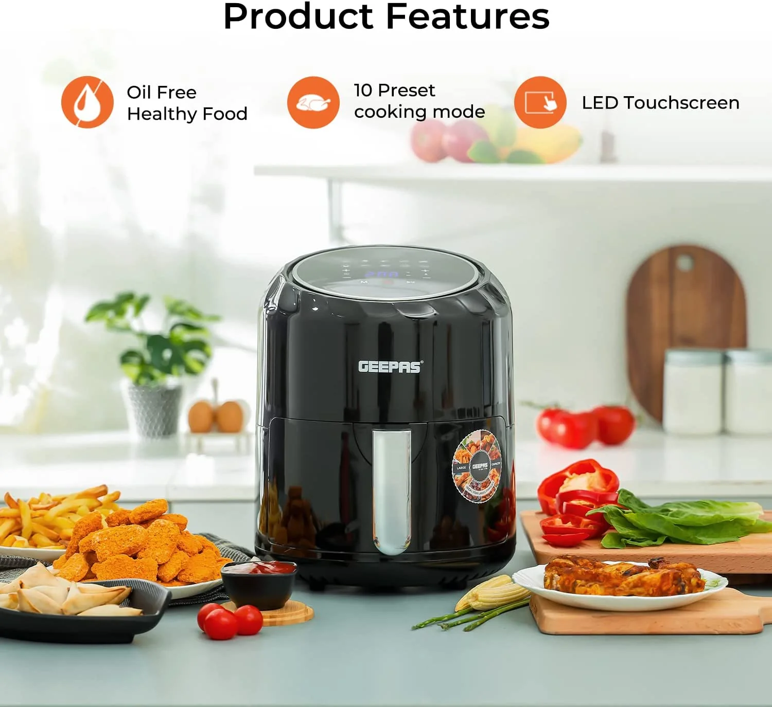10-In-1 Rapid 3.5L 'Vortex' Air Fryer + Free Recipe E-Book - Image 2