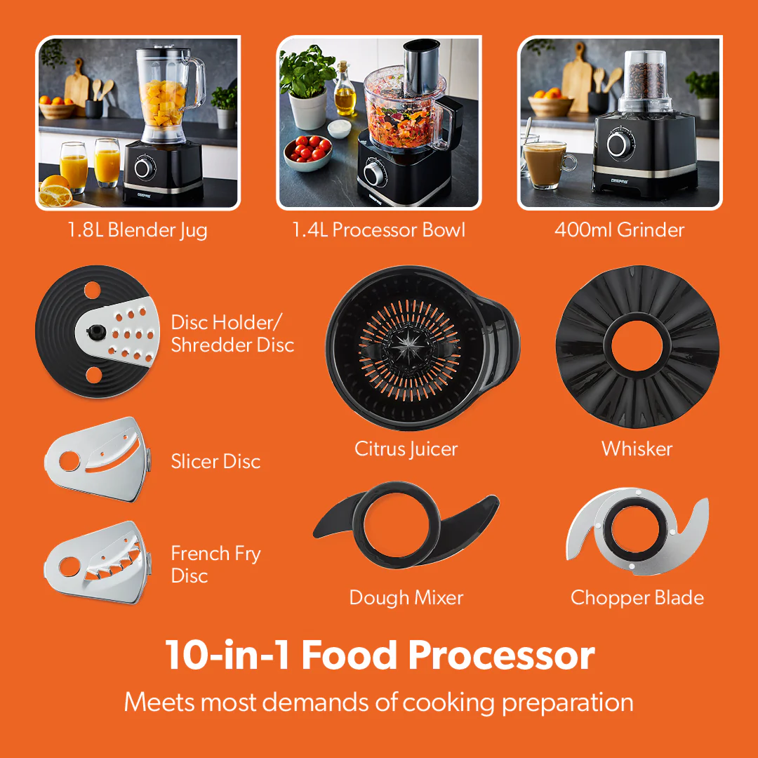 10-In-1 Multifunctional Food Processor, Juicer, Mixer and Blender - Image 9