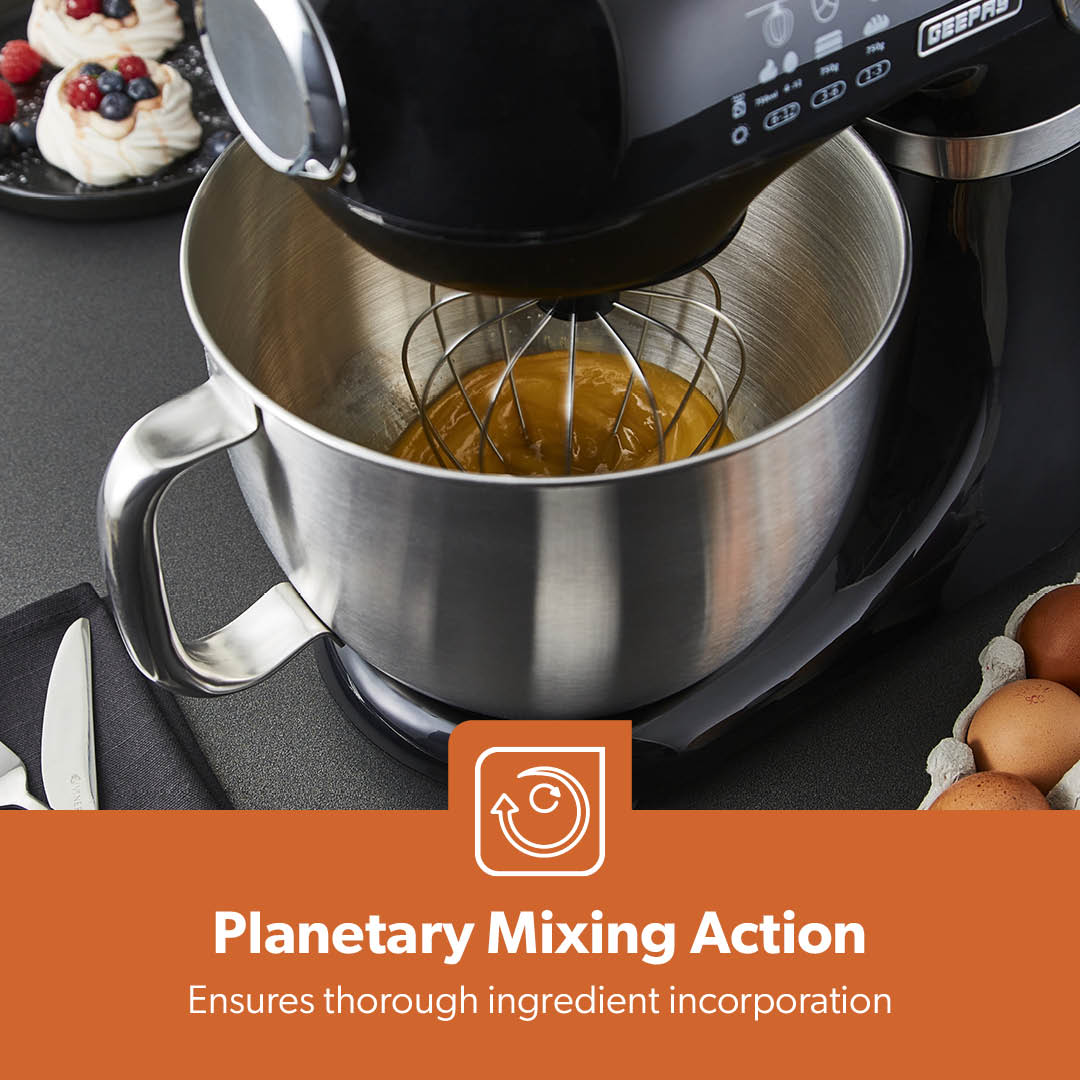1000W Black Stand Mixer With 5L Bowl - 12-Speed With Beater & Dough Hook - Image 7