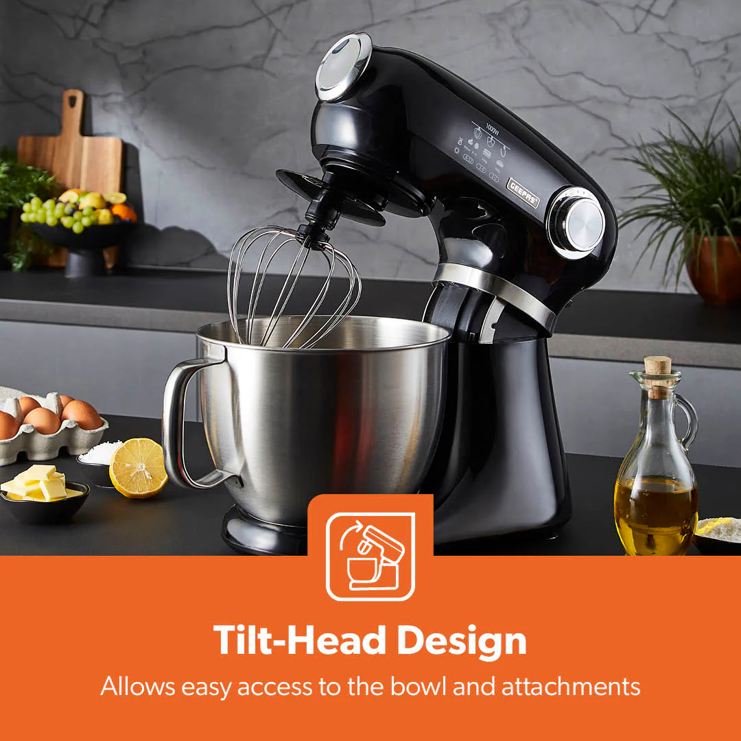 1000W Black Stand Mixer With 5L Bowl - 12-Speed With Beater & Dough Hook - Image 8