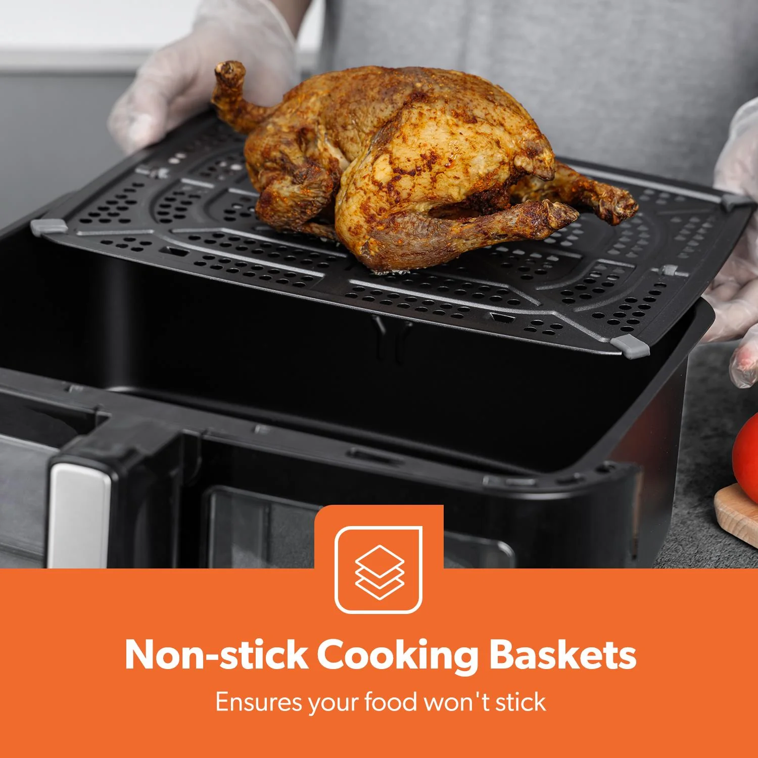 10L Air Fryer Drawer With Removable Divider With Viewing Window - Image 3