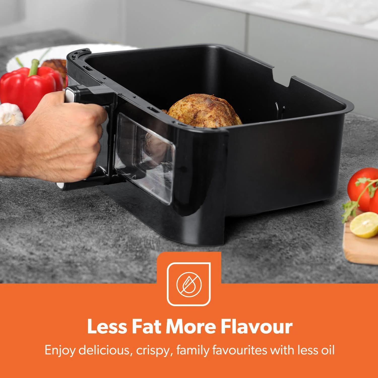 10L Air Fryer Drawer With Removable Divider With Viewing Window - Image 5