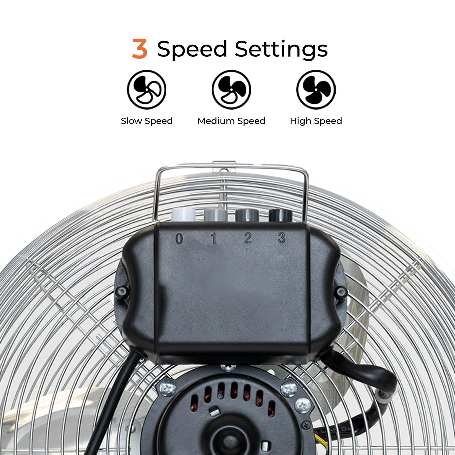 12" and 16" Three-Speed Electric Metal Floor Fan - Image 7