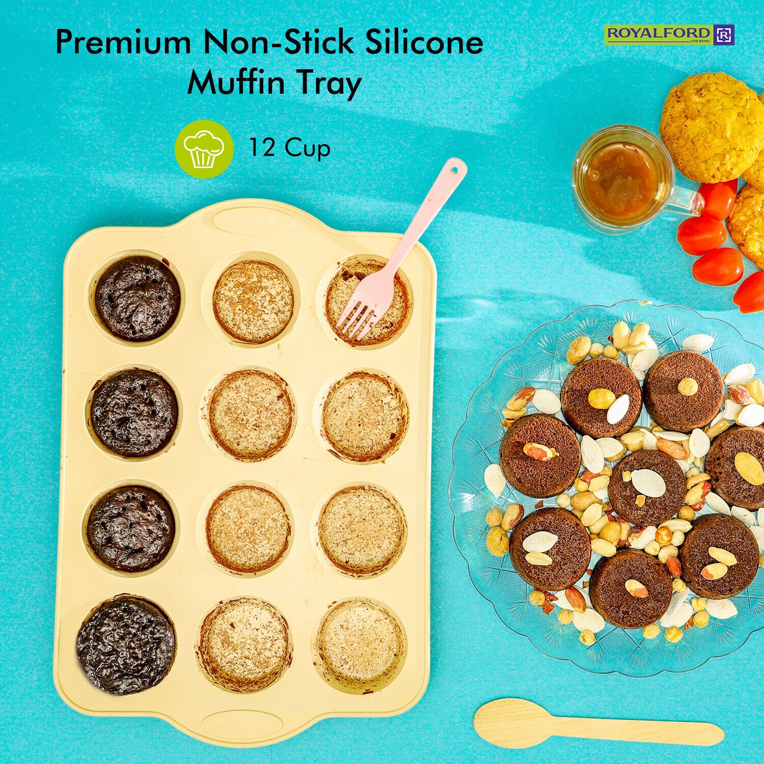12-Cup Non-Stick Silicone Baking Tray - Image 3