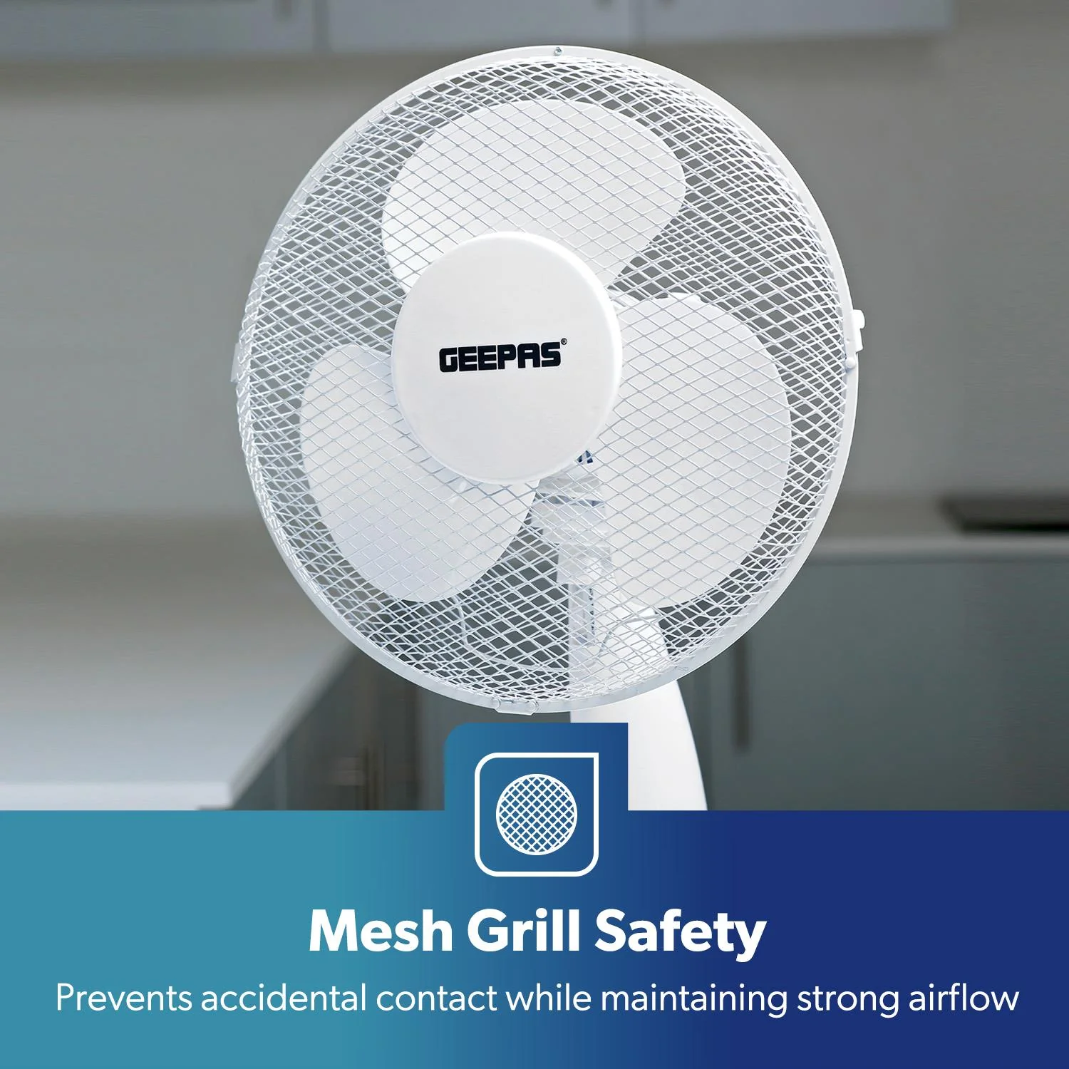 12" White Electric Table Fan With 3-Speed and Oscillation - Image 6