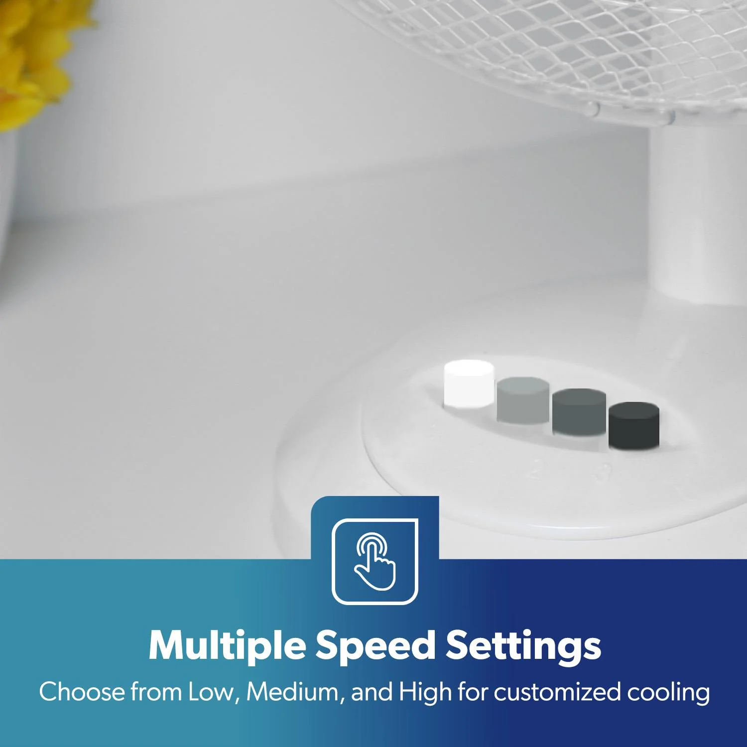 12" White Electric Table Fan With 3-Speed and Oscillation - Image 7