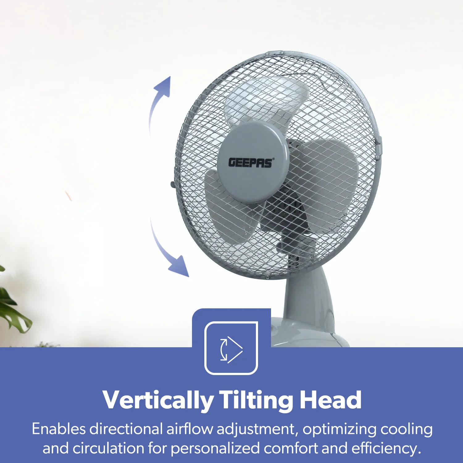 12-Inch Grey Portable Oscillating Desk Fan - Image 6