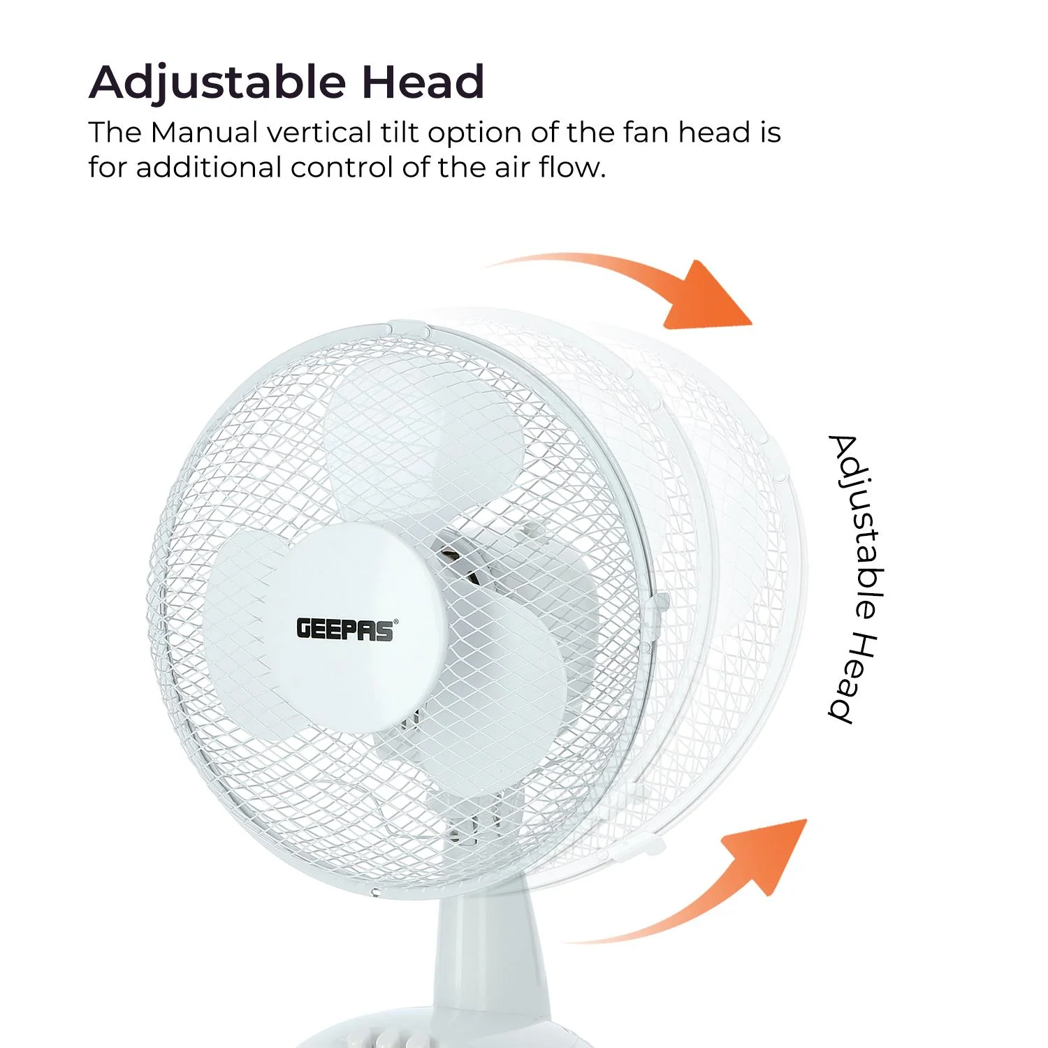 12-Inch Portable Oscillating Desk Fan (White, Grey, Black) - Image 2