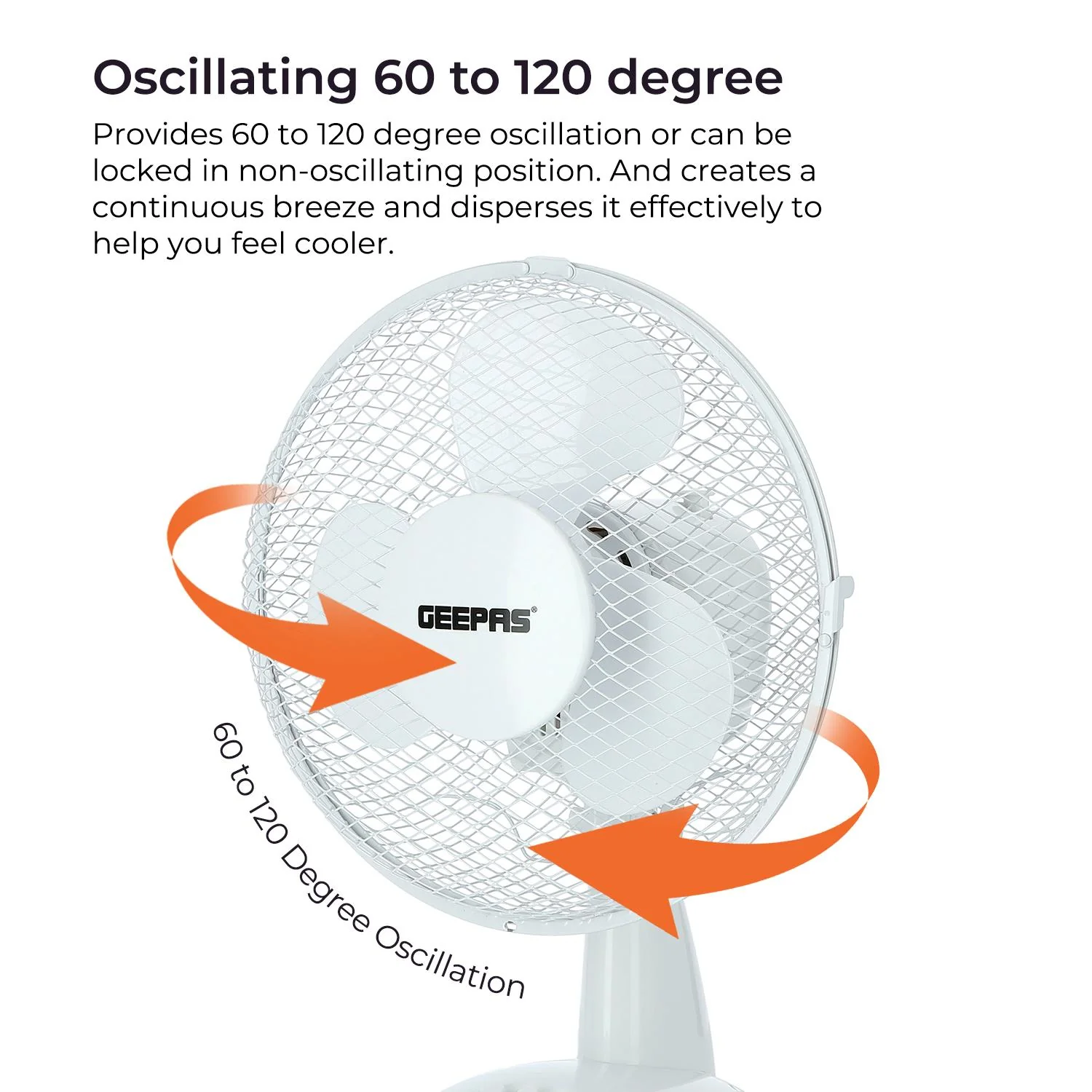 12-Inch Portable Oscillating Desk Fan (White, Grey, Black) - Image 3