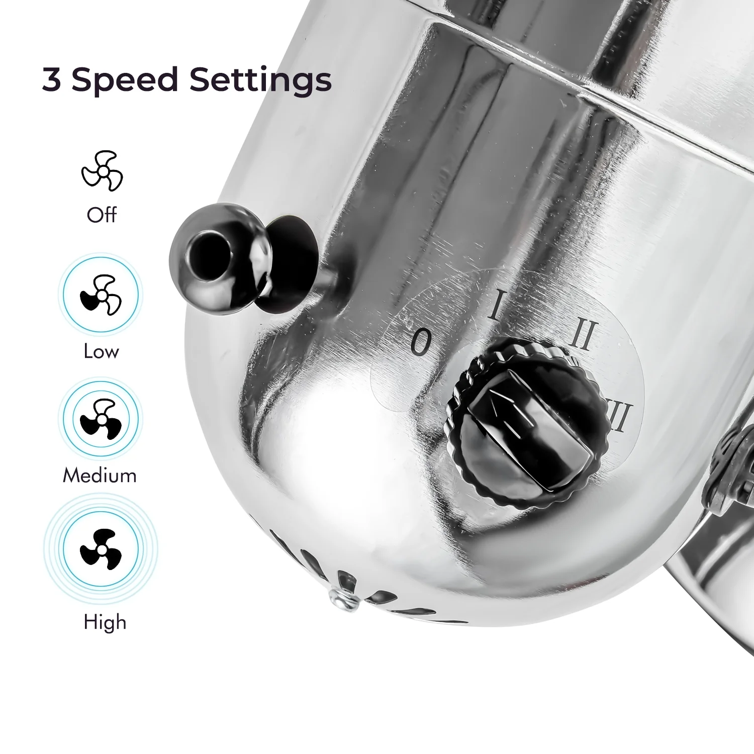 12" Portable Electric Chrome Metal Desk Fan 35W - Image 6