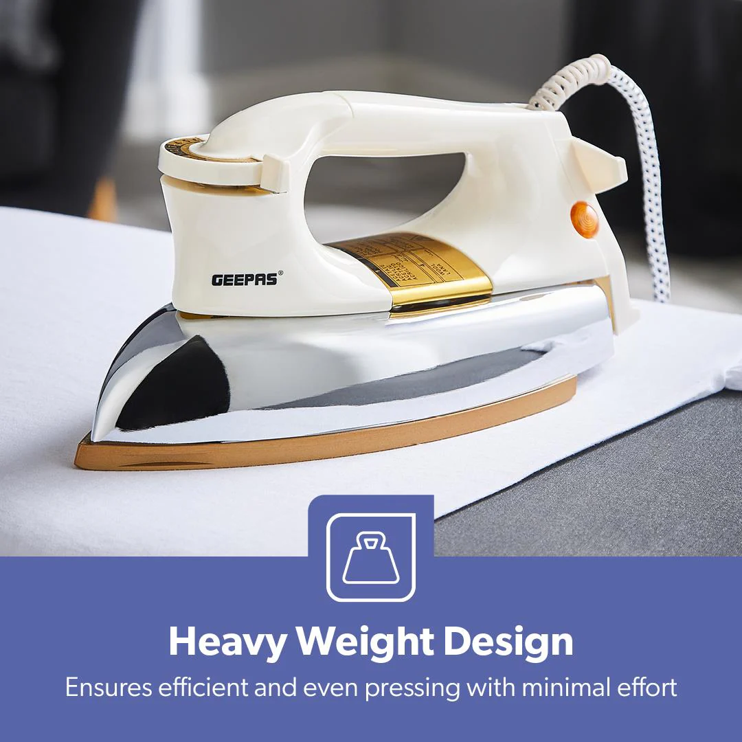 1200W Heavyweight Electric Dry Iron With Non-Stick Plate - Image 4