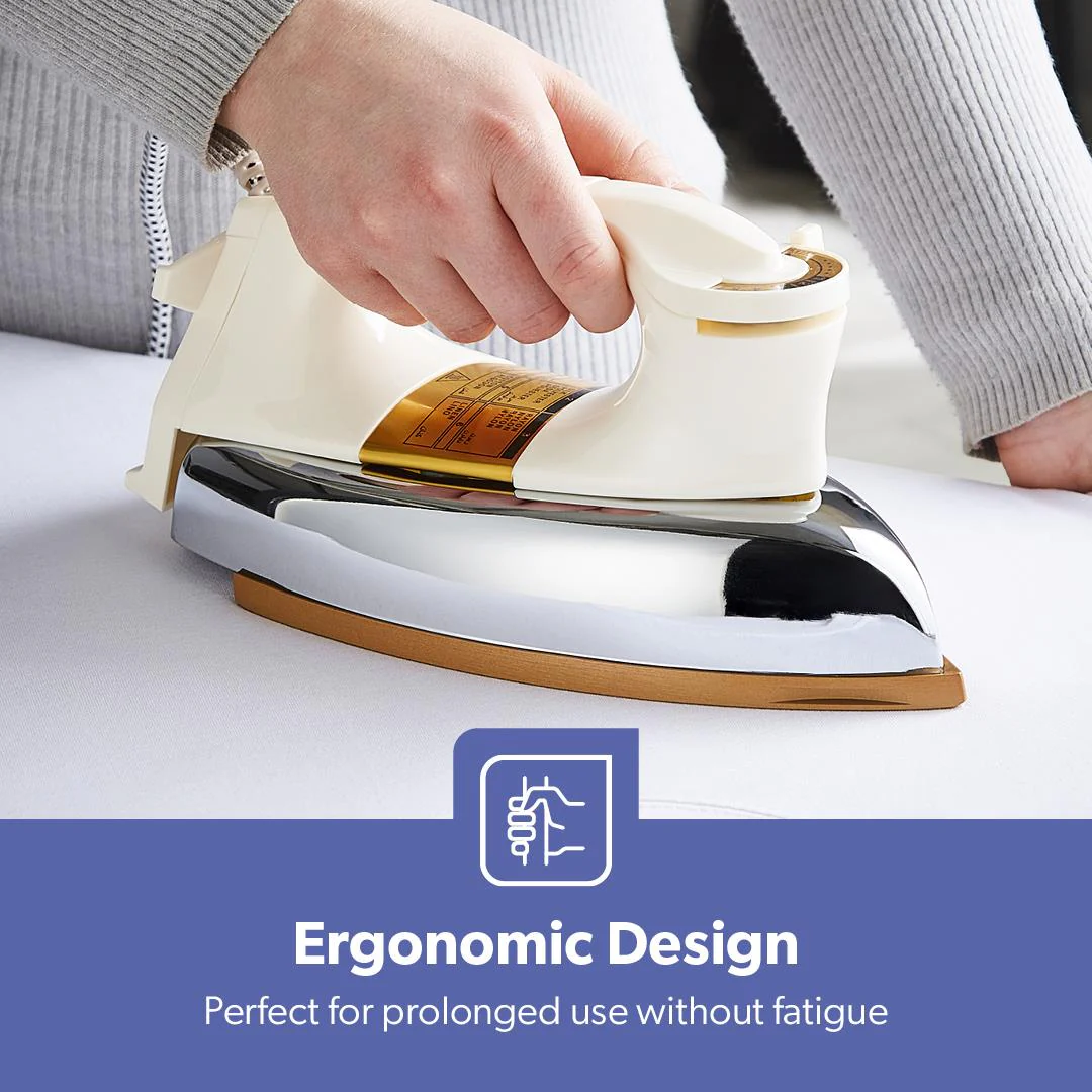 1200W Heavyweight Electric Dry Iron With Non-Stick Plate - Image 6