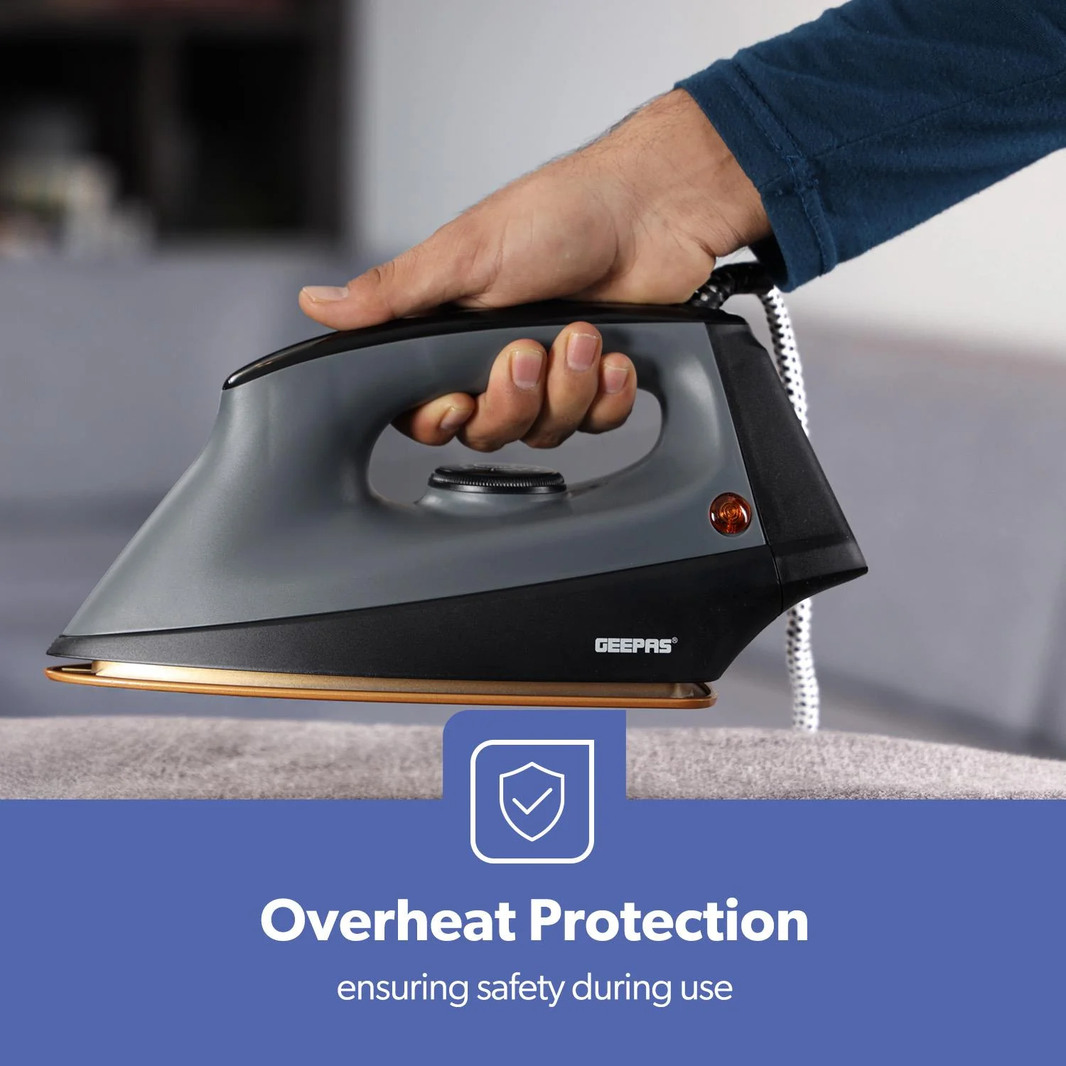 1200W Professional Heavyweight Dry Iron With Ceramic Soleplate - Image 3