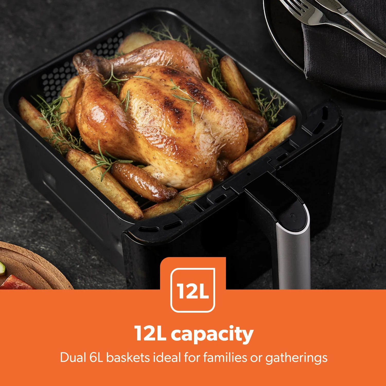 12L Dual Basket Stack Air Fryer Energy Efficient and Viewing Windows - Image 3